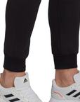 Adidas pantalone sportivo con polsino in cotone felpato da uomo HL2236 nero