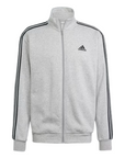 Adidas tuta sportiva da uomo Basic 3 strisce in cotone felpato IA3073 grigio nero