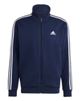 Adidas tuta sportiva Basic 3 strisce in cotone felpato IJ6064 blu