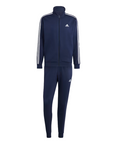 Adidas tuta sportiva Basic 3 strisce in cotone felpato IJ6064 blu