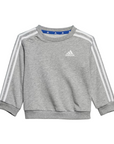 Adidas tuta sportiva da bambino Essentials 3 Strisce IJ6338 grigio-bianco-azzurro