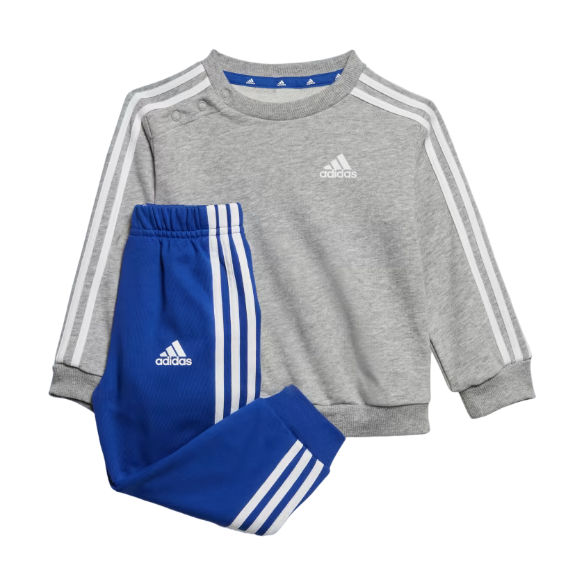 Adidas tuta sportiva da bambino Essentials 3 Strisce grigio-bianco-azzurro