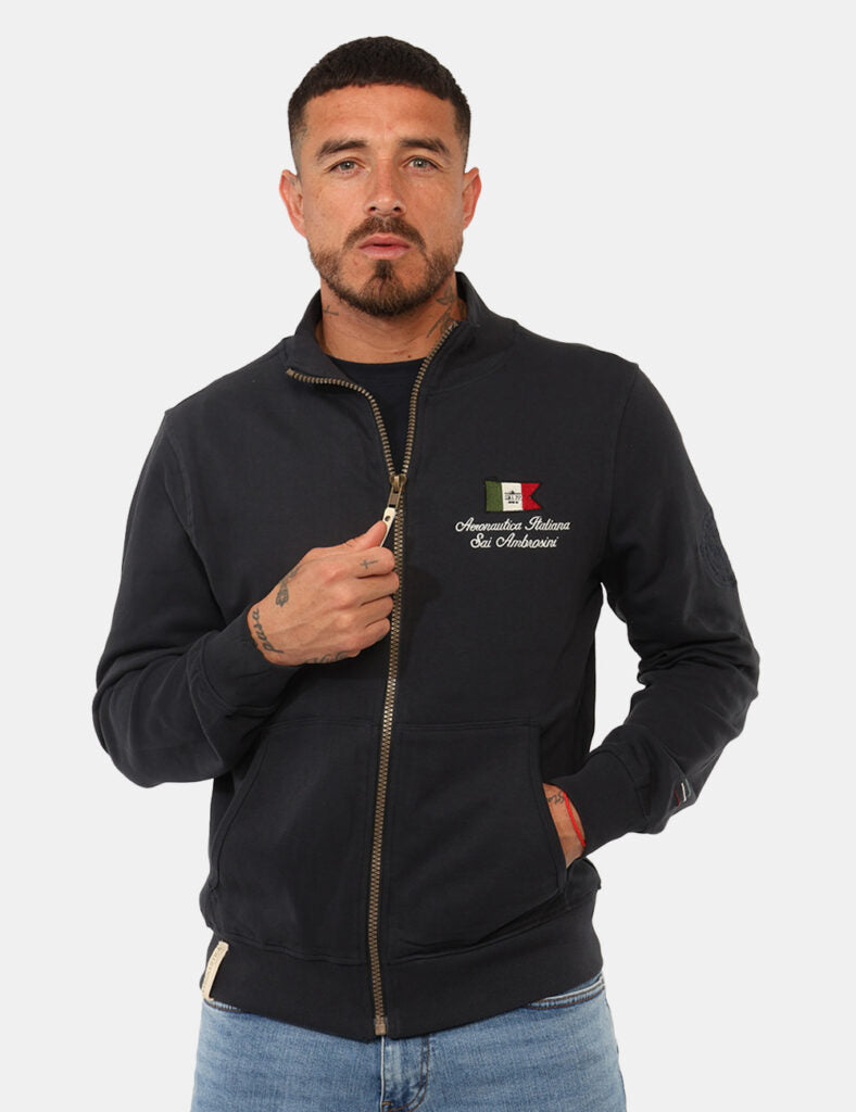 Aeronautica Italiana Felpa Uomo con Cerniera Blu - ARE6FP031093U