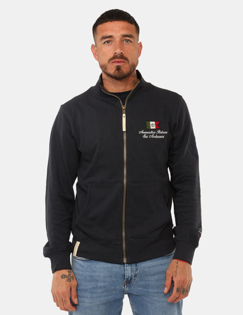Aeronautica Italiana Felpa Uomo con Cerniera Blu - ARE6FP031093U
