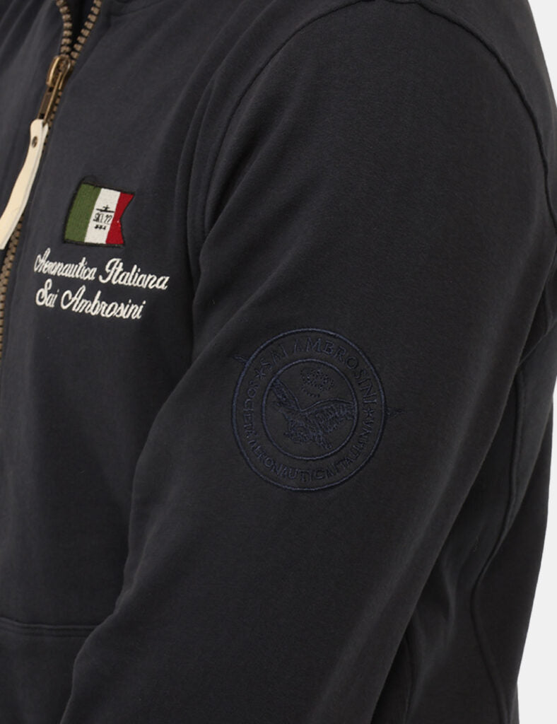 Aeronautica Italiana Felpa Uomo con Cerniera Blu - ARE6FP031093U