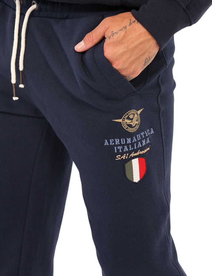 Aeronautica Italiana Pantalone Sportivo Uomo 011214U NAVY - Comfort e Stile Essenziale - DETTAGLI 