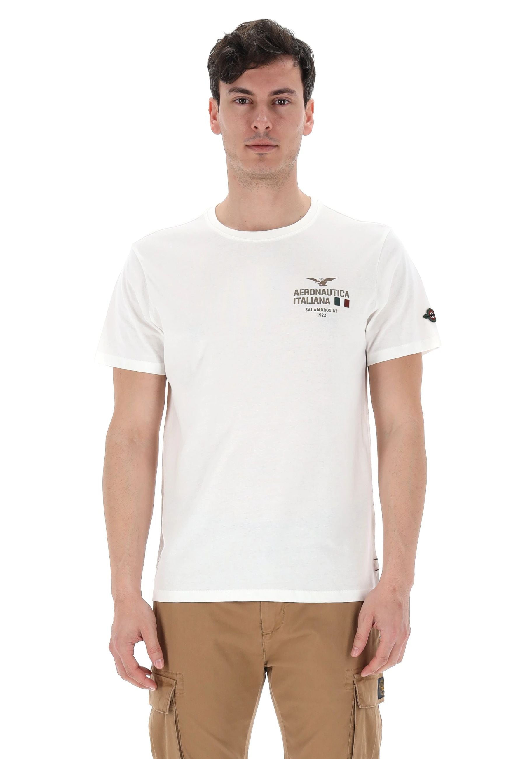 Aeronautica Italiana T-shirt Uomo Manica Corta Bianca - ARE6TS035797U