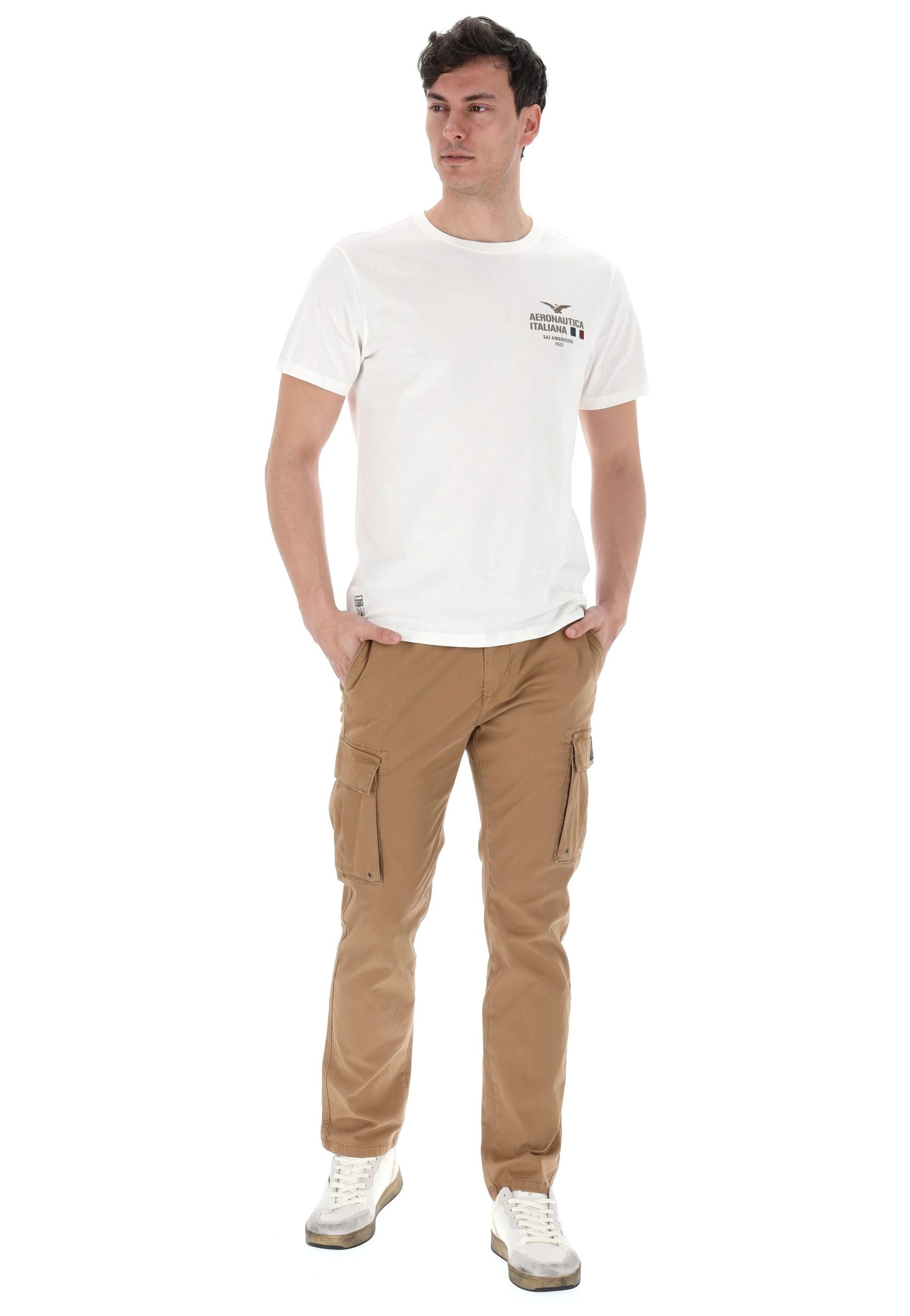Aeronautica Italiana T-shirt Uomo Manica Corta Bianca - ARE6TS035797U
