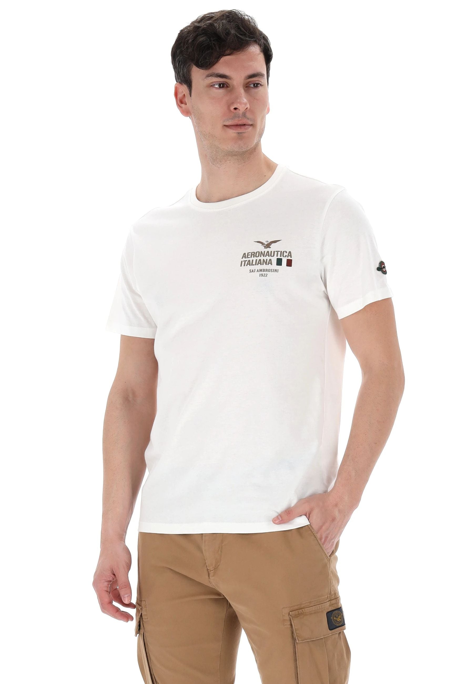 Aeronautica Italiana T-shirt Uomo Manica Corta Bianca - ARE6TS035797U