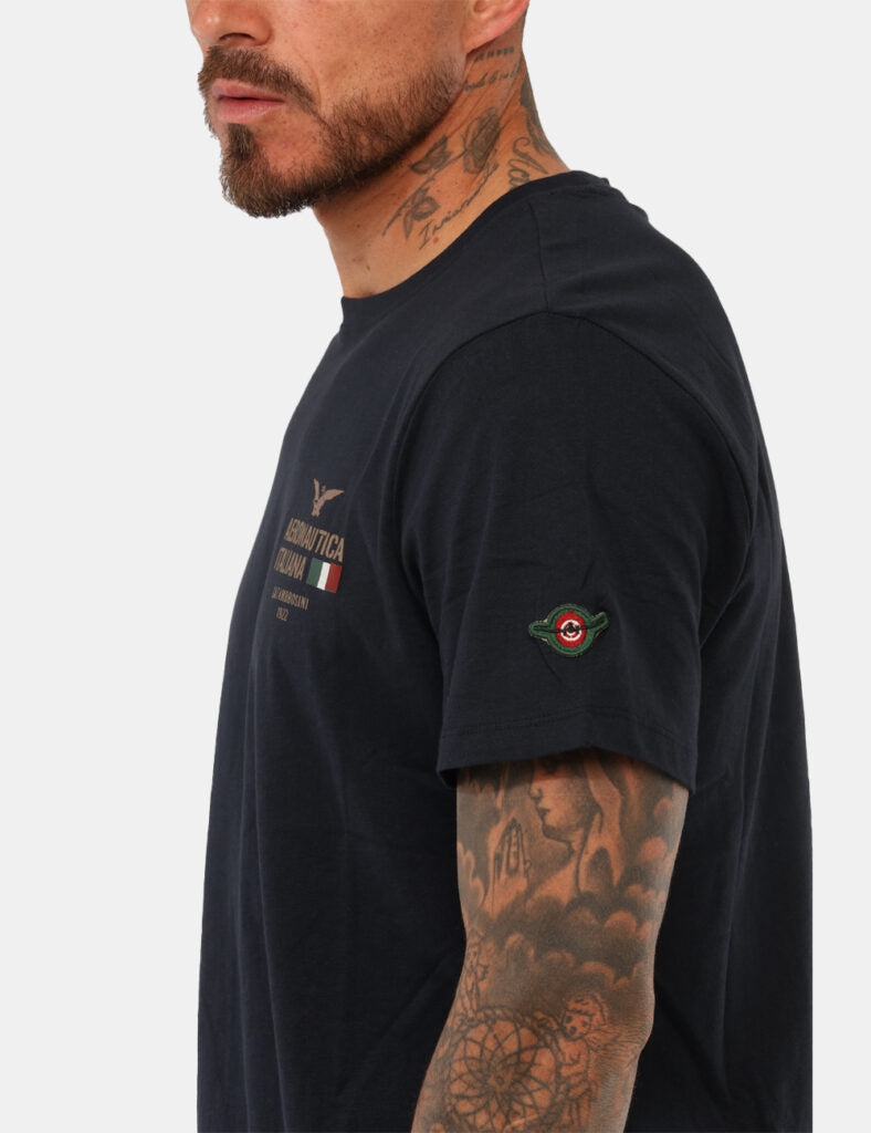 Aeronautica Italiana T-shirt Uomo Manica Corta Nera - ARE6TS035797U