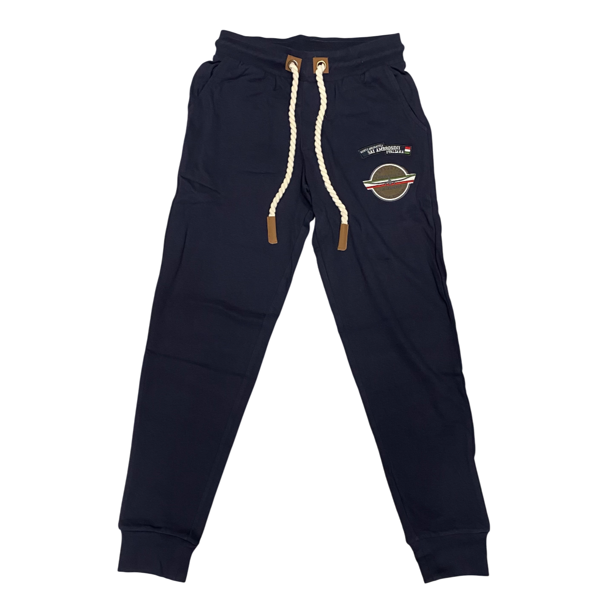 Aeronautica Italiana pantalone sportivo da uomo con patch 10412 blu
