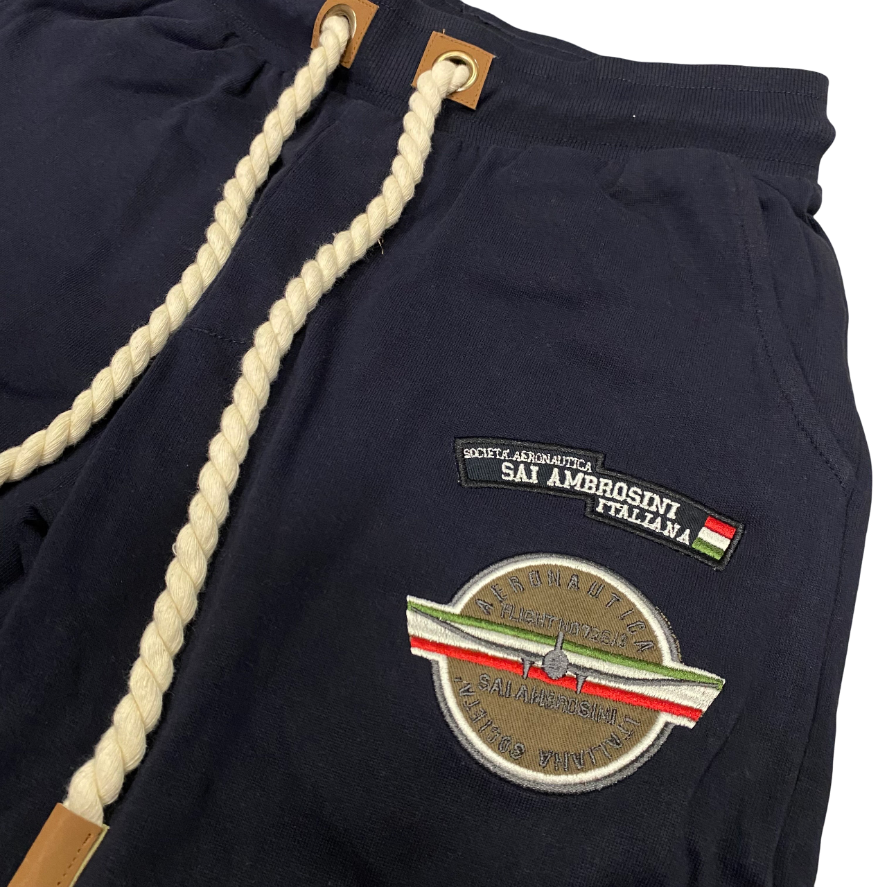 Aeronautica Italiana pantalone sportivo da uomo con patch 10412 blu