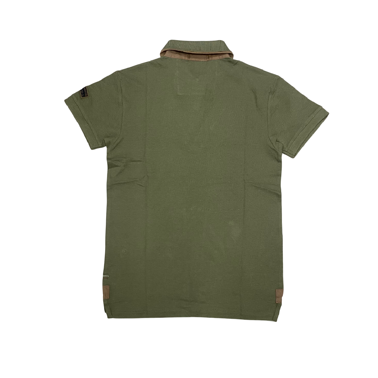 Aeronautica Italiana polo manica corta da uomo in cotone pique, patch e ricami 010387 verde militare