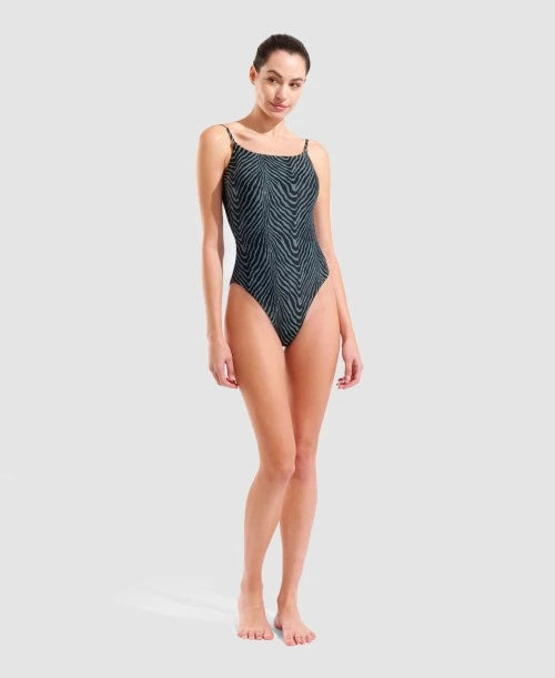 Arena Costume Intero Donna Verde Nero Water Prints 009398506
