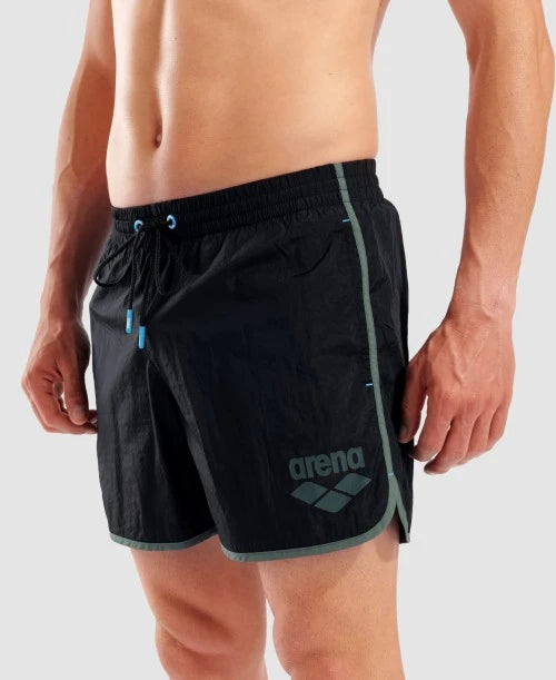 Arena costume da bagno a pantaloncino Big Logo Borders 009103560 nero-salvia