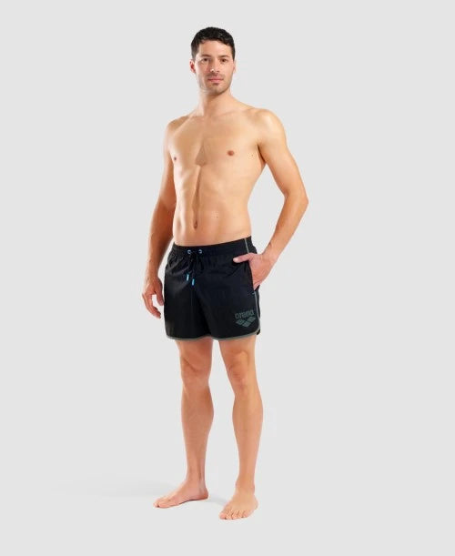 Arena costume da bagno a pantaloncino Big Logo Borders 009103560 nero-salvia
