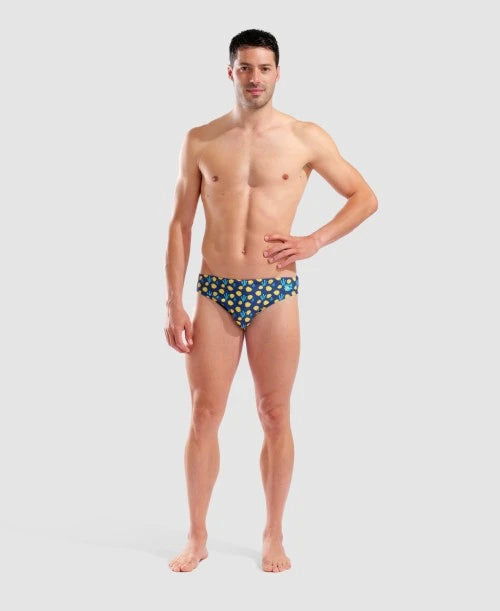 Arena costume da piscina da uomo Briefs Allover Fish 005244730 blu