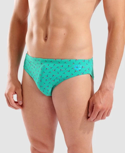Arena costume da piscina da uomo Briefs Allover Flags 005244670 verde