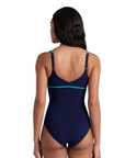 Arena costume intero da piscina da donna Bodylift Jennifer Wing 007111-750 blu-verde