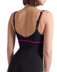 Arena costume intero da piscina da donna Bodylift Jennifer Wing Plus cup C 007111-750 nero-vino