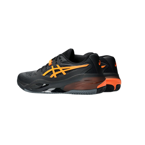 Asics Gel-Resolution X Clay Scarpe Tennis Uomo Terra Battuta - 1041A485-001 Nero-Arancio - retro