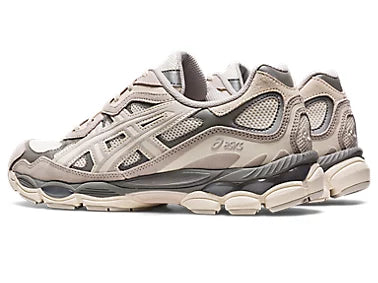 Asics scarpa sneakers da uomo Gel-NYC 1201A789-103 crema-grigio vista laterale coppia