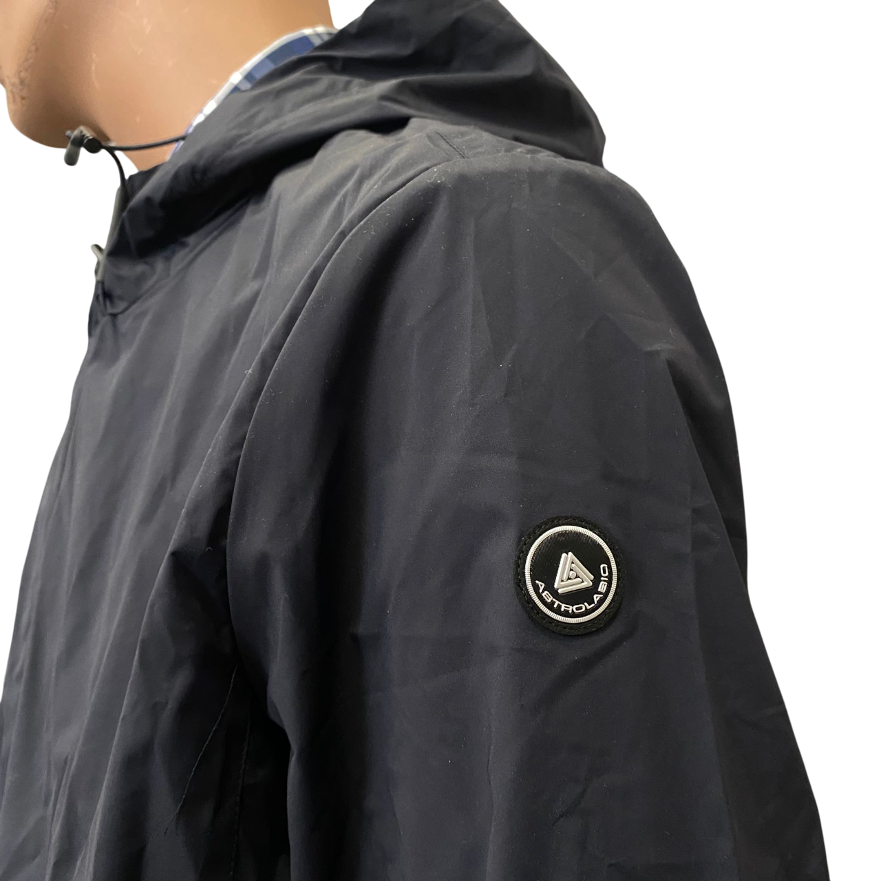 Astrolabio giubbino sfoderato da uomo con cappuccio CX9M 956 blu - LOGO