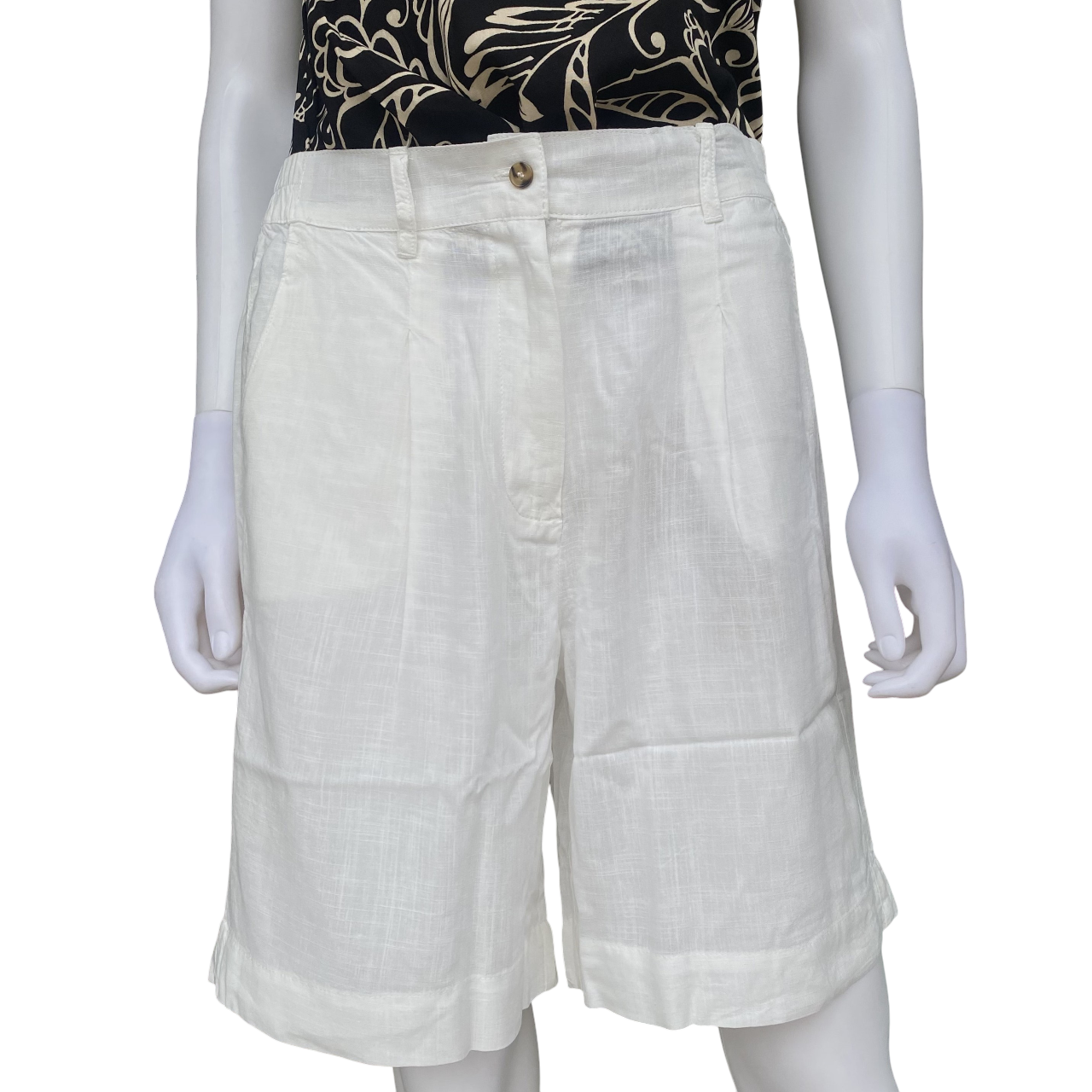 Astrolabio pantaloncino fresco estivo da donna CA63 010 bianco_fronte