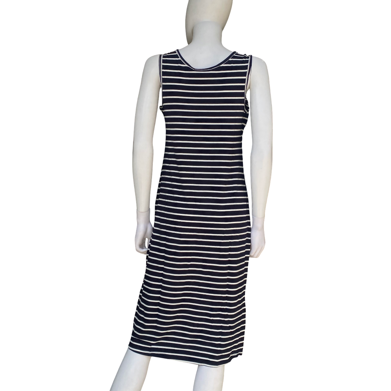 Astrolabio vestito a righe smanicato da donna M86M 956 blu_retro