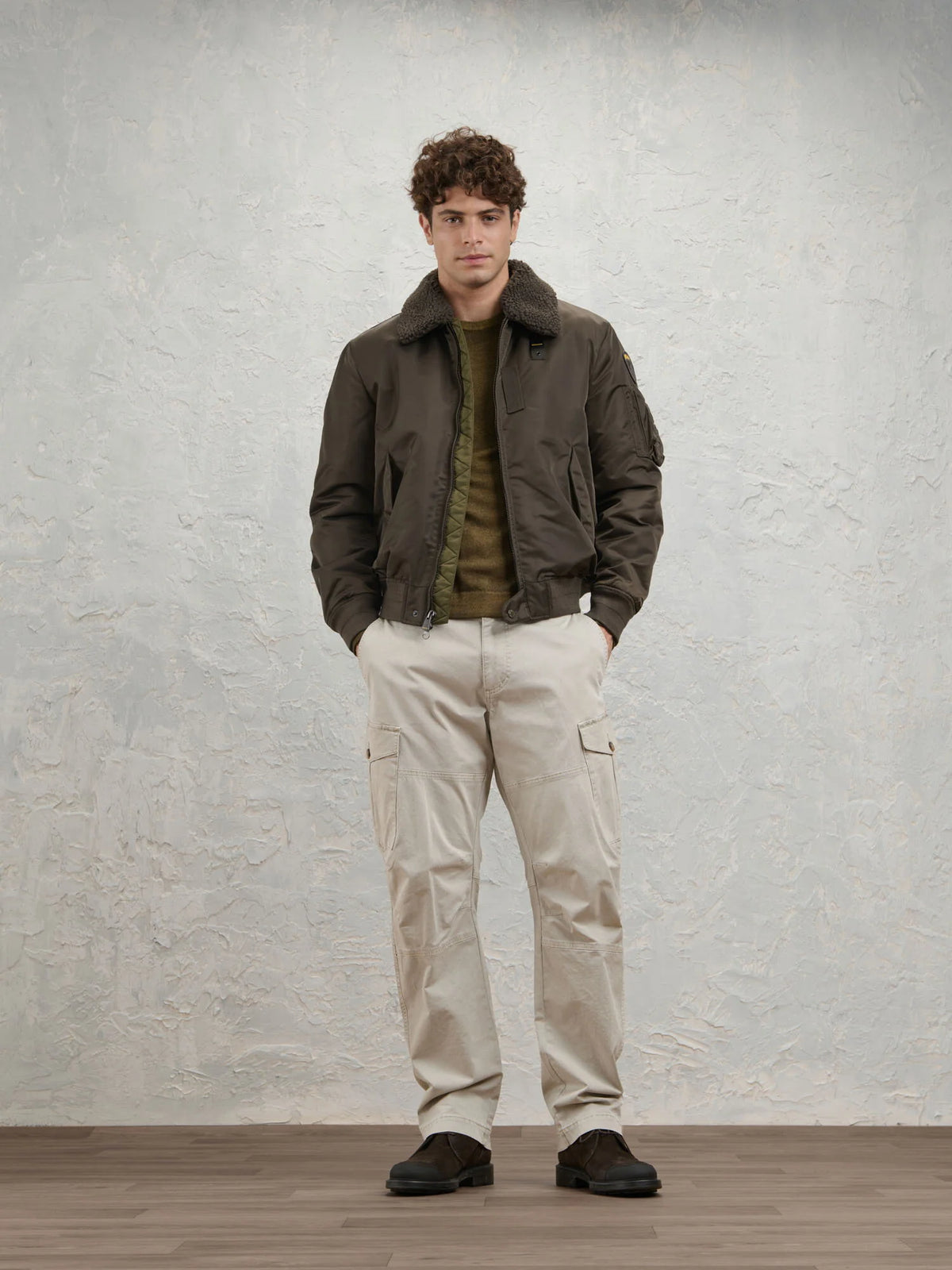 Blauer Bomber con colletto in pelliccia MARSHALL 26WBLUC02241-007280 382 marrone