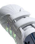 Adidas Original sneakers da culla per bambina Superstar Crib BD8000 bianco iridescente