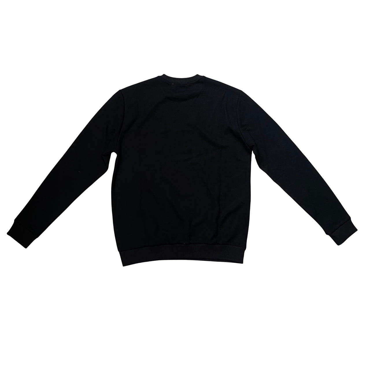 Bikkembergs BMF0999 Felpa Girocollo Uomo Nero - Felpa Casual con Logo in Rilievo e Bordi a Costine - retro