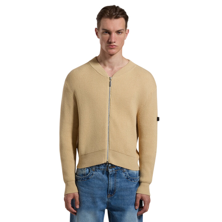 Bikkembergs Maglia Uomo con Cerniera Intera BMM1146 Beige