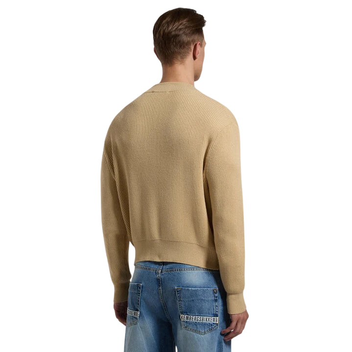 Bikkembergs Maglia Uomo con Cerniera Intera BMM1146 Beige - retro