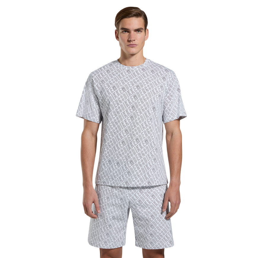 Bikkembergs maglietta manica corta con stampa All-Over BMT0912 1000 bianco