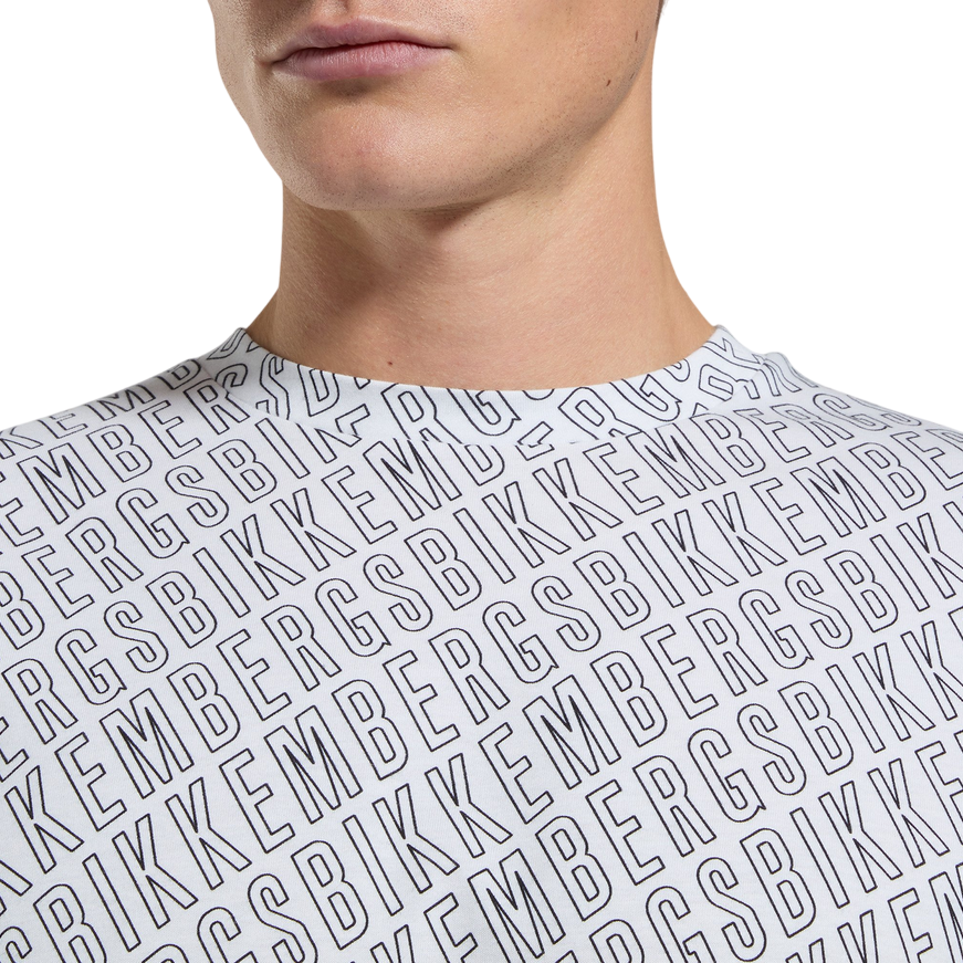 Bikkembergs maglietta manica corta con stampa All-Over BMT0912 1000 bianco