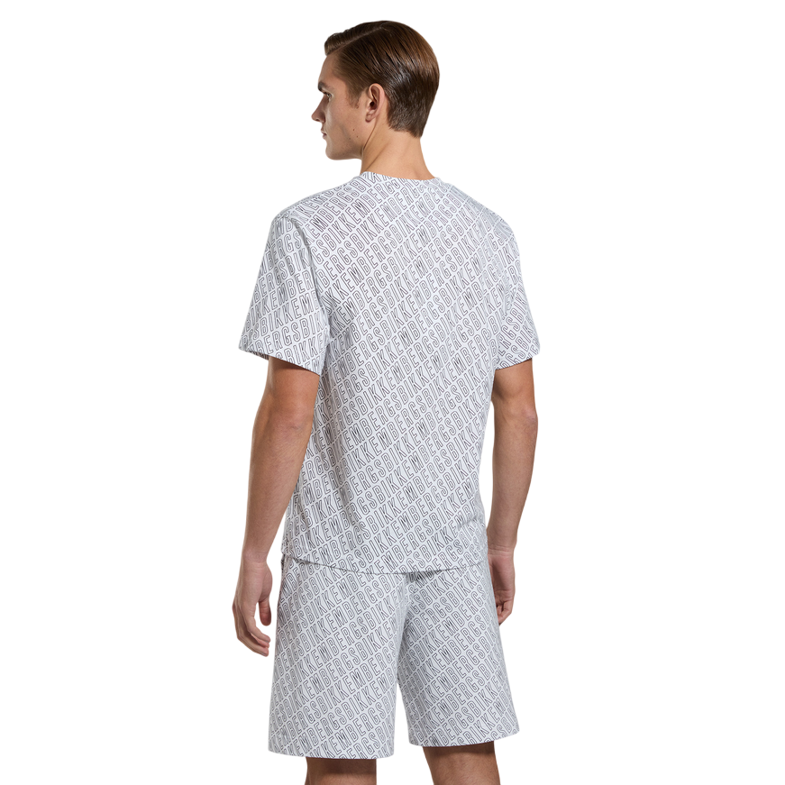 Bikkembergs maglietta manica corta con stampa All-Over BMT0912 1000 bianco