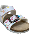 Biochic sandalo da bambina con fibbia regolabile e strappo alla caviglia con arco plantare BC66478b bianco