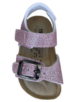 Biochic sandalo glitterato da bambina con fibbia regolabile e fascia con velcro BC55475K cipria