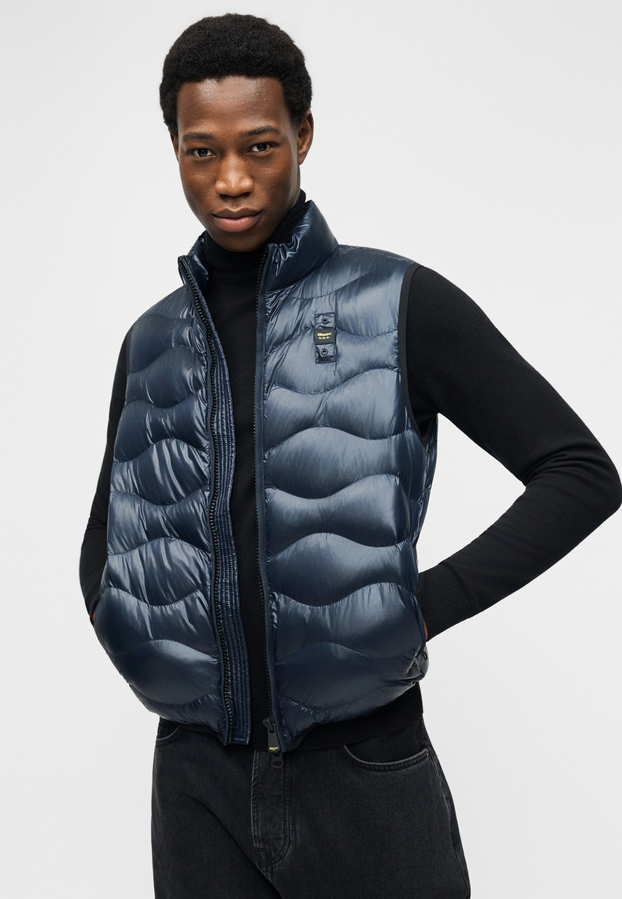 Blauer Gilet da uomo Danny 26SBLUX02184-005958 888RF Blu frontale