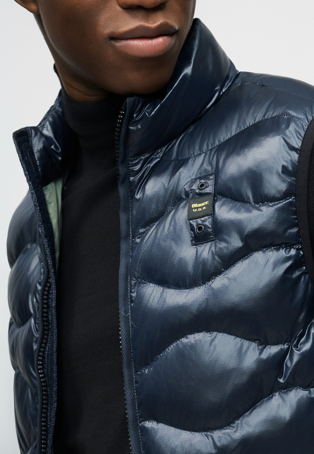 Blauer Gilet da uomo Danny 26SBLUX02184-005958 888RF Blu logo