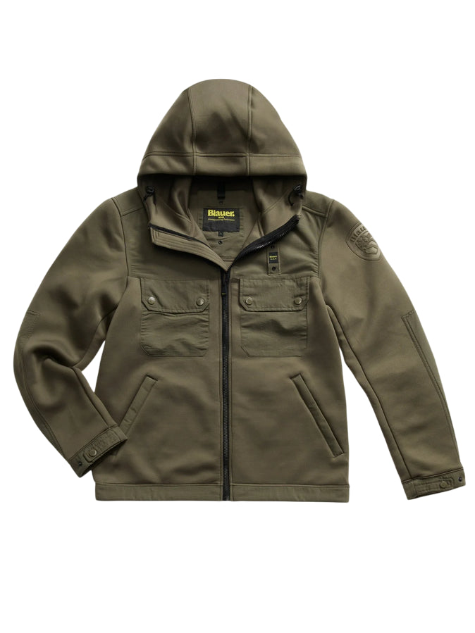 Blauer Rodman Scuba Multi Pocket Sweatshirt 25WBLUF02252-004745 670 Verde – Felpa Uomo Tecnica - front 