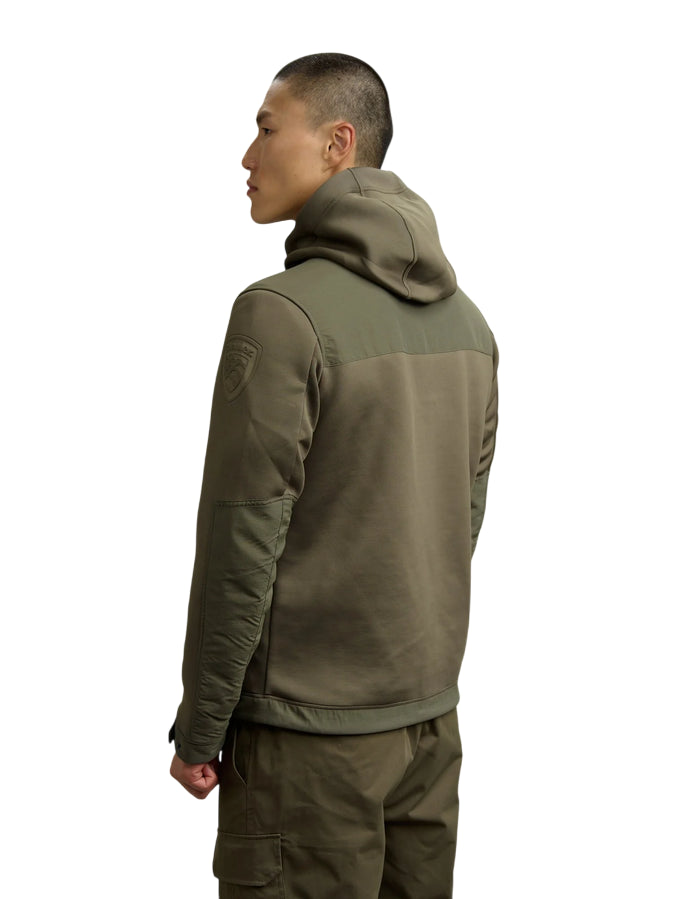 Blauer Rodman Scuba Multi Pocket Sweatshirt 25WBLUF02252-004745 670 Verde – Felpa Uomo Tecnica - retro