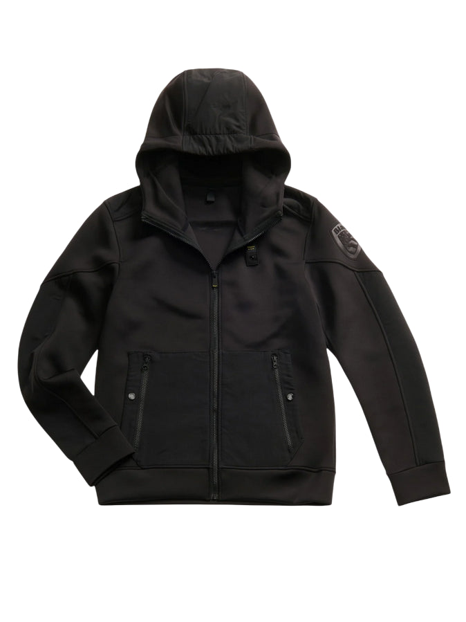 Blauer Surface Scuba Sweatshirt 25WBLUF02253-004745 999 Nero – Felpa Uomo Tecnica - front 