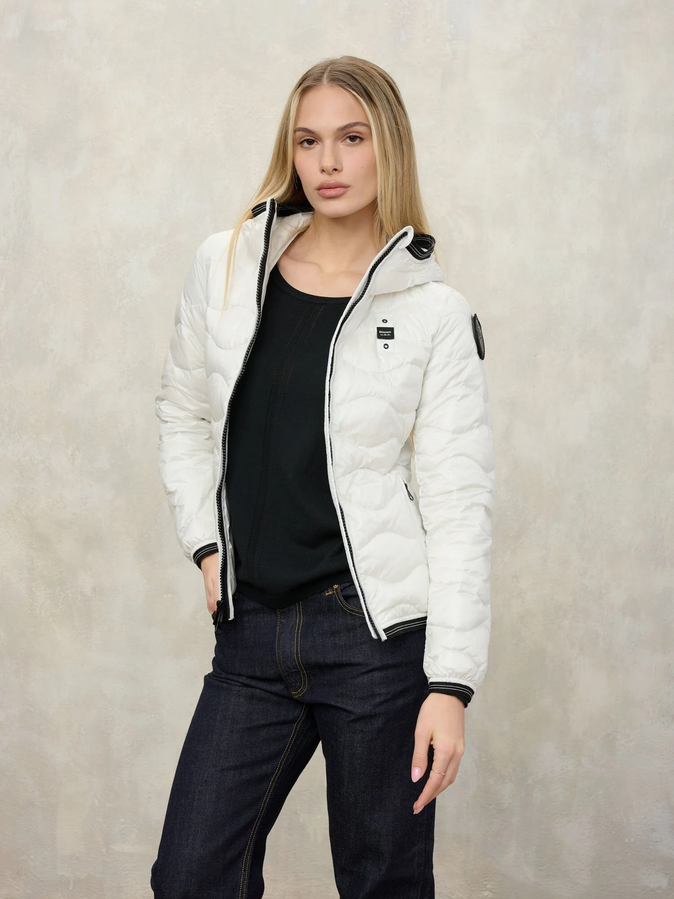 Blauer donna piumino con cappuccio Camelia 26SBLDC03169-007455 102 bianco giubbotto