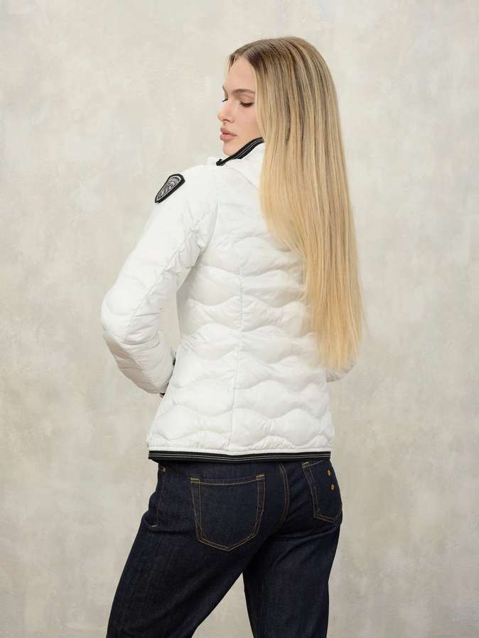 Blauer donna piumino con cappuccio Camelia 26SBLDC03169-007455 102 bianco giubbotto dietro