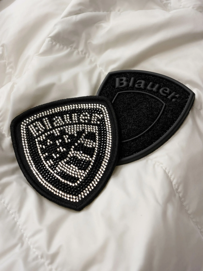 Blauer donna piumino con cappuccio Camelia 26SBLDC03169-007455 102 bianco logo