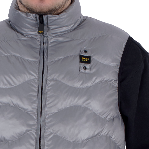 Blauer giubbino smanicato da uomo con cuciture a onde Danny 25SBLUC02229 005958 937 grigio