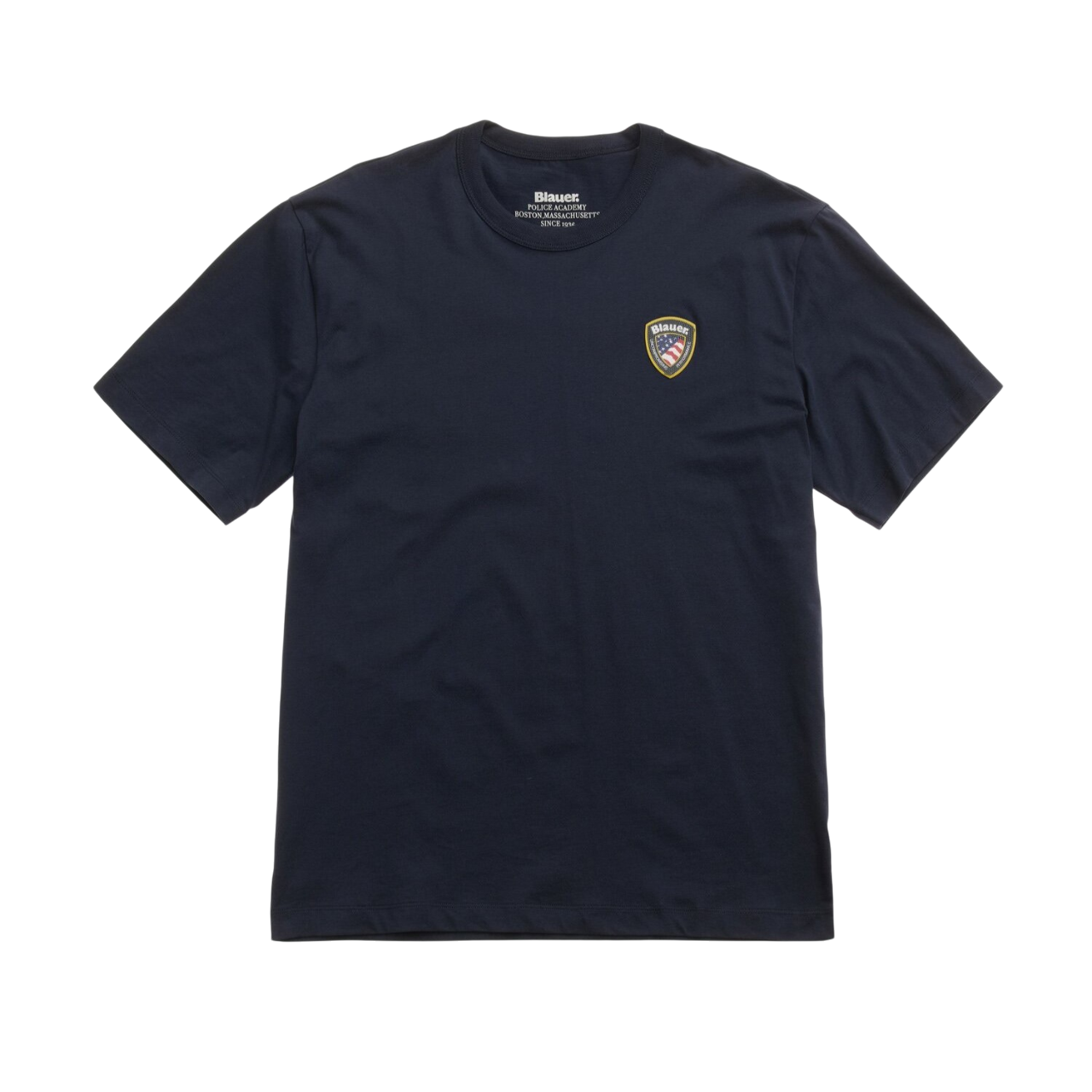 Blauer maglietta manica corta da uomo con logo gommato Faxon 25SBLUH02194-004547 888 blu1