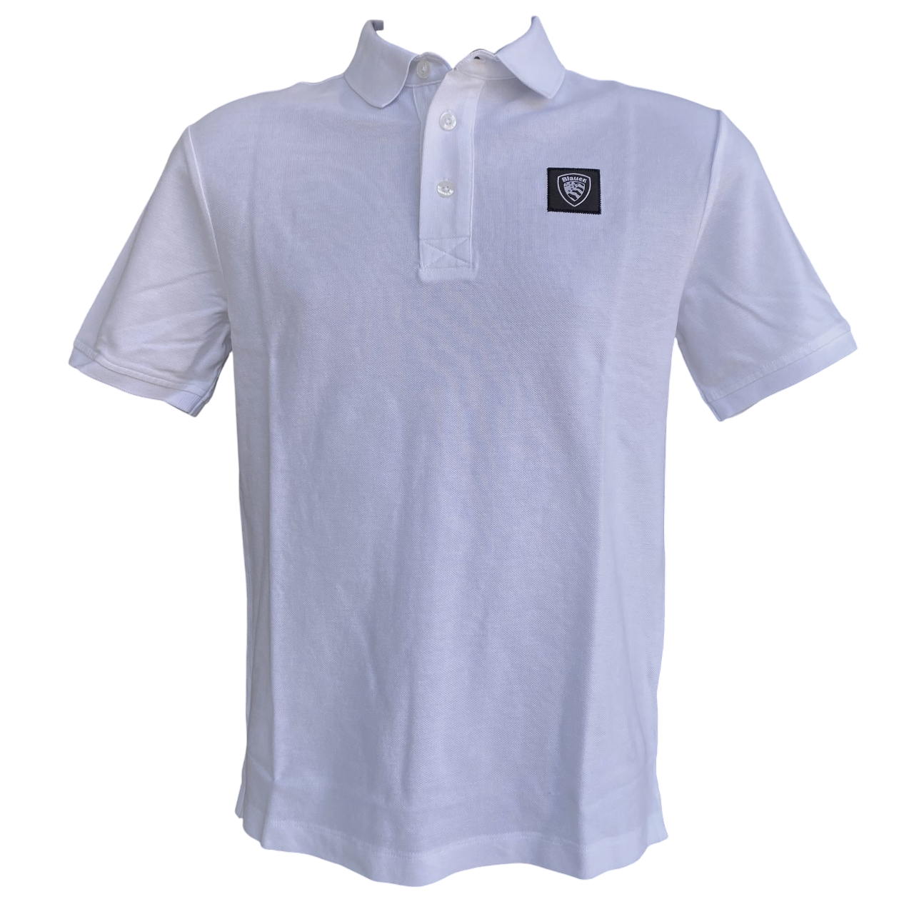 Blauer polo in cotone pique manica corta da uomo Alban 25Sblut02309 007125 100 bianco